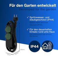 REV 0512467555 Stekkerdoos 2-voudig Zwart, Groen Randaarde stekker 1 stuk(s) - thumbnail