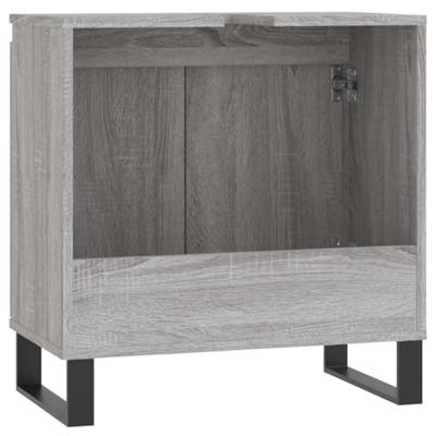 Badkamerkast 58x33x60 cm bewerkt hout grijs sonoma eikenkleurig