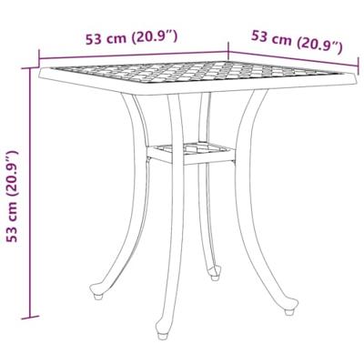Tuintafel 53x53x53 cm gietaluminium wit