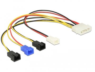 DeLOCK Voedingskabel Molex 4 pin male > 4 x 2 pin fan