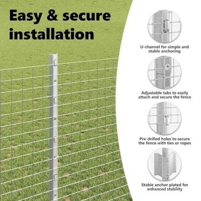 VidaXL Hek met paal zilver 1,4 x 10 m staal