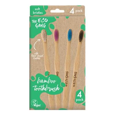 The Eco Gang Bamboe tandenborstel - soft - 4 stuks - mix