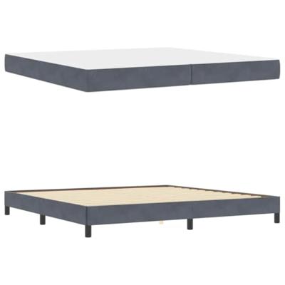 Boxspringbed met matras Donkergrijs 200 x 200 cm Fluweel