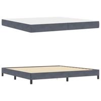 Boxspringbed met matras Donkergrijs 200 x 200 cm Fluweel - thumbnail