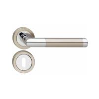 Deurkruk hoek 90 + rozet + sleutelplaatjes chroom/mat nikkel ATP - thumbnail