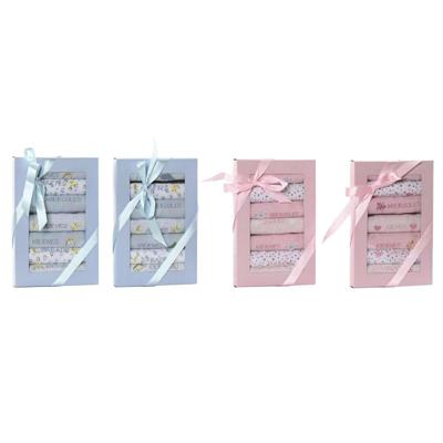 Slabbetjesset Home ESPRIT Blauw Roze Katoen 19 x 29 x 3 cm (4 Stuks)