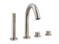 Badrandkraan Wiesbaden 4-gats thermostatisch RVS afbouwset - thumbnail