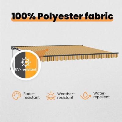 VidaXL Inklapbaar zonnescherm geel en grijs 400 × 300 cm
