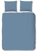 HIP Dekbedovertrek "uni dessin" - Blauw - (240x200/220 cm) - Katoen Satijn - thumbnail