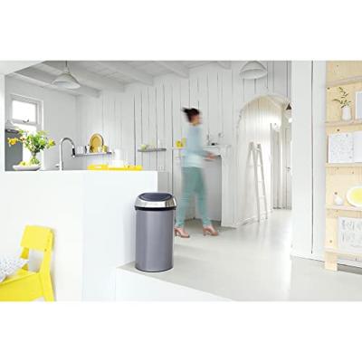 Brabantia touch bin afvalemmer 60 liter platinum / fingerprint proof