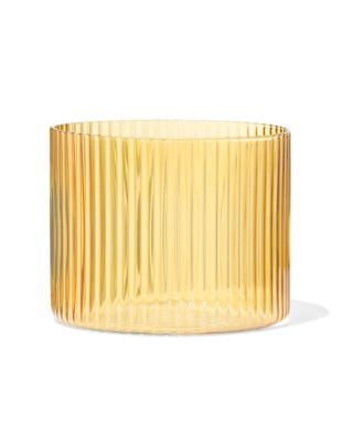 HEMA Glas voor geurkaars ⌀10x8.5cm ribbel geel (geel)