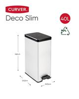 Curver decobin slimbin pedaalemmer 40 liter rechthoekig zilver metallic - thumbnail