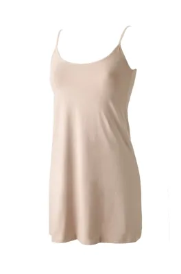 Gladde onderjurk spaghetti bandjes - 79190 - wit -zwart - huidskleur