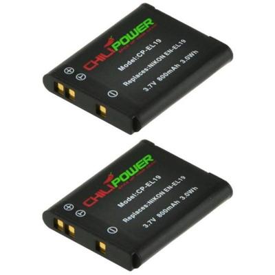 ChiliPower EN-EL19 accu voor Nikon - 800mAh - 2-Pack