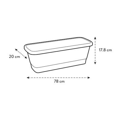 Bloempot Elho 20 x 78 x 17 cm Bruin Plastic Vierkant