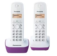 Telefono Panasonic KX-TG1612FRF Duo senza FIl senza segreteria bianca viola - thumbnail