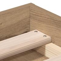 Bedframe zonder matras spaanplaat artisanaal eikenkleurig - thumbnail