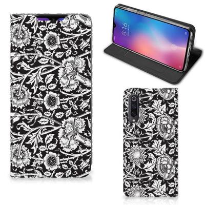 Xiaomi Mi 9 Smart Cover Black Flowers Xiaomi Mi 9 Smart Cover Black Flowers