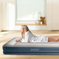 Intex 64116ND Pillow Rest Mid-Rise 1-Persoons Luchtbed 191x99x30 cm + Ingebouwede Pomp Grijs/Blauw - thumbnail