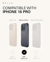 Mujjo Leather Shield Case iPhone 16 Pro blauw - thumbnail