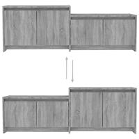 Tv-meubel 146,5x35x50 cm bewerkt hout grijs sonoma eikenkleurig - thumbnail