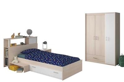 Kledingkast Charly 3-deurs - acaciakleur - 180x112x52 cm