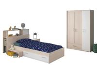 Kledingkast Charly 3-deurs - acaciakleur - 180x112x52 cm - thumbnail