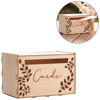 Ginger Ray kaartenbox hout naturel 30 cm | 5 stuks