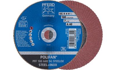 PFERD TOOLS 67604185 PFF 180 A 40 SG STEELOX Lamellenschijf Diameter 180 mm Boordiameter 22.23 mm RVS, Staal 10 stuk(s) PFERD TOOLS 67604185 PFF 180 A 40 SG STEELOX Lamellenschijf Diameter 180 mm Boordiameter 22.23 mm RVS, Staal 10 stuk(s)
