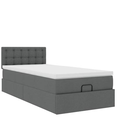 Ottoman bed met matras 90x190cm stof donkergrijs