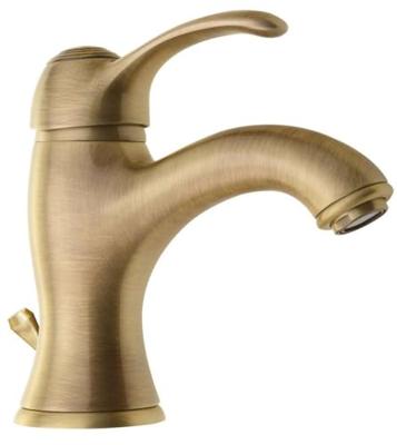 Wastafelmengkraan Sapho Kirké 1-hendel Gebogen 16.6 cm Brons (incl. clickwaste) - thumbnail