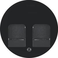 Berker centraalplaat computeraansluiting 2XRJ45 R1-R3 zwart 11812045 - thumbnail