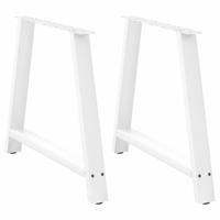 Eettafelpoten 2 st A-vormig 100x(72-73) cm staal wit - thumbnail