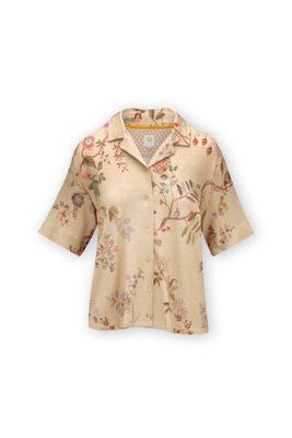Pip Studio Pip Studio Flora Short Sleeve Top Amor de Dios Sand S