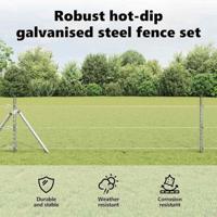 VidaXL Afrasteringspaal zilver 25 x 0,5 m (25 mm gaas) staal - thumbnail