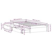 Bedframe zonder matras massief grenenhout wit 75x190 cm - thumbnail