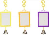 Spiegel met bel voor vogels vierkant - thumbnail