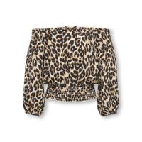 Kids ONLY zomer top meisjes - off shoulder, AOP - zwart - Kogglow - thumbnail