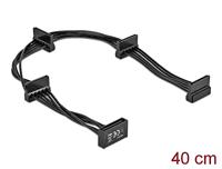 Delock 60395 Kabel Voeding SATA 15-pins stekker > 4 x SATA 15-pins bus 40cm zwart - thumbnail