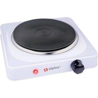 Alpina 1-Pits Elektrische Kookplaat 1500W Zwart/Wit - thumbnail