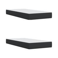 Boxspring met matras kunstleer zwart 200x200 cm - thumbnail