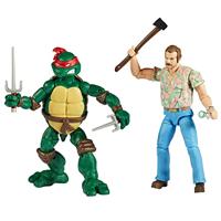 Teenage Mutant Ninja Turtles & Stranger Things Action Figure Double Pack - Raphael & Hopper - thumbnail