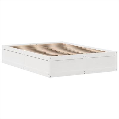 Bedframe zonder matras massief grenenhout wit 140x200 cm