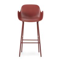 Normann Copenhagen Form barkruk H65 met armleuning Red vierpoot staal - thumbnail