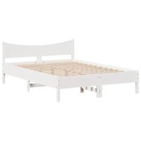 Bedframe met lades massief grenenhout wit 150x200 cm - thumbnail