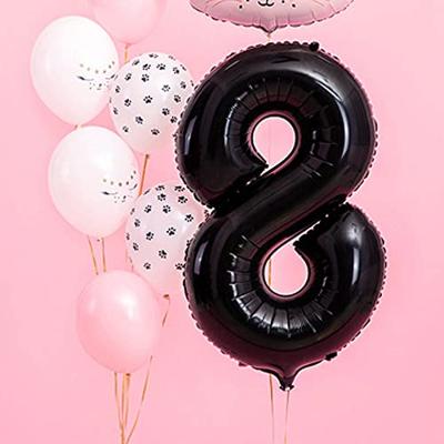 Folieballon Cijfer 8 Zwart (86cm)
