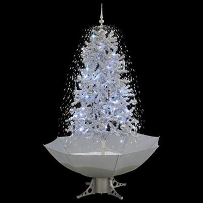 VidaXL Kerstboom sneeuwend met paraplubasis 170 cm wit