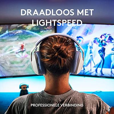 Logitech -G435 LIGHTSPEED draadloze gamingheadset - WIT - Lichtgewicht Bluetooth met ingebouwde microfoon voor Dolby Atmos, pc, PS4, PS5, mobiel - thumbnail
