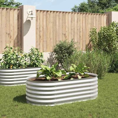 VidaXL Plantenbak verhoogd 160x80x44 cm gegalvaniseerd staal zilver