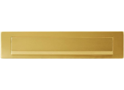 Tochtwering brievenbus+klep - Met Borstel - Aluminium - 34 x 8 cm - Licht goud